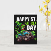 Carte Camion Monstre T-rex Jour de St Patrick (Fleur jaune)