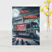 Carte Camion Nourriture Zombie Pizza Pour Halloween (Fleur jaune)