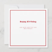 Carte Camion rouge gâteau d'anniversaire Pneus noirs Roc (Dos)