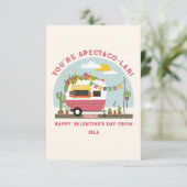 Carte Camion Taco Pun Pink Camping École Valentine Photo (Debout devant)