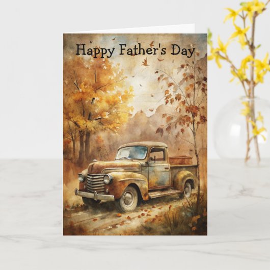 Carte Camion vintage (Fleur jaune)