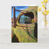 Carte Camionnette vintage (Fleur jaune)