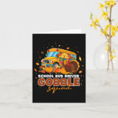 Carte Camionneur d'autobus scolaire Gobble Squad Thanksg (Fleur jaune)