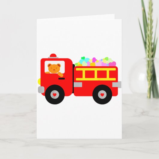 Carte Camions de pompiers de l'amour en quantité - Saint (Devant)
