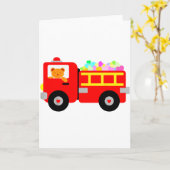Carte Camions de pompiers de l'amour en quantité - Saint (Fleur jaune)