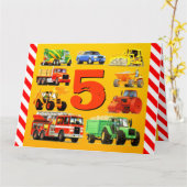 Carte Camions du 5e anniversaire (Fleur jaune)