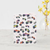 Carte Camions Monster Colorés Racing Enfants Motif (Fleur jaune)