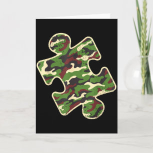 Carte Camo Autisme Sensibilisation Pièce de Puzzle Vinta