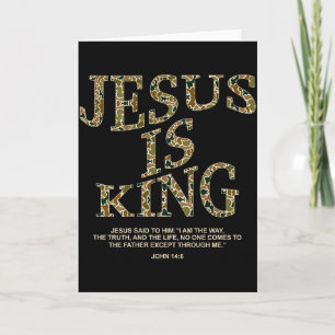 Carte Camo Jésus est roi croix chrétienne Dieu foi Bible