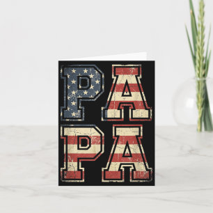 Carte Camo Rétro Papa Drapeau Américain Papa Fête des Pè