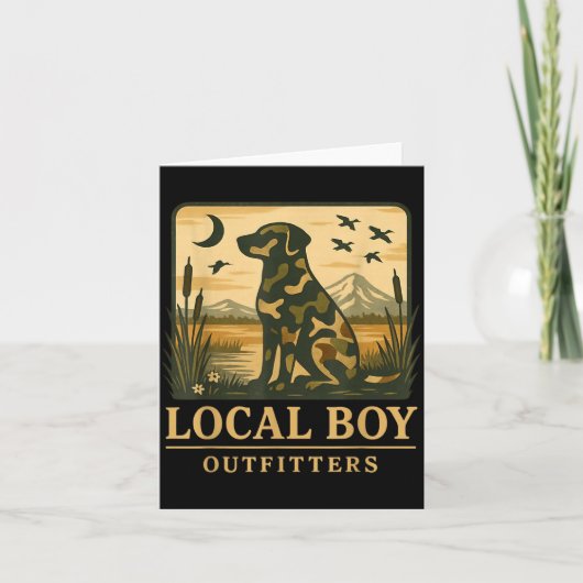 Carte Camo Southern Local Boy Duck Hunting Black Lab Out (Devant)