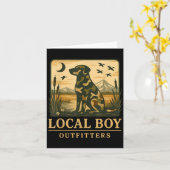 Carte Camo Southern Local Boy Duck Hunting Black Lab Out (Fleur jaune)
