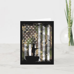 Carte Camo Us Drapeau Pêcheur Vintage Pêche Patriotique