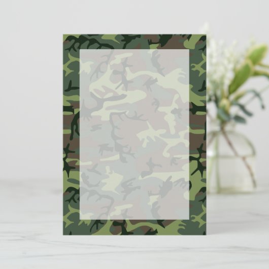 Carte Camouflage Camo Green Brown Pattern (Debout devant)