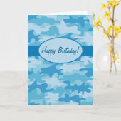 Carte Camouflage de la Marine Bleue Joyeux Anniversaire (Fleur jaune)