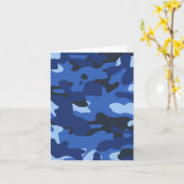 Carte Camouflage Motif Camo Bleu (Fleur jaune)