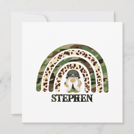 Carte Camouflage personnalisé Rainbow Design (Devant)