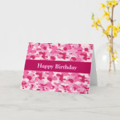 Carte Camouflage rose (Fleur jaune)