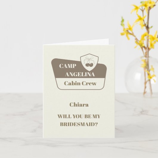 Carte Camp Bridesmaid Camping Mariage Proposition (Fleur jaune)