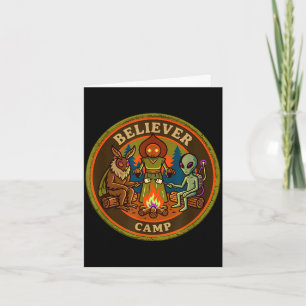 Carte camp de croyant mothman alien vintage scout ufo