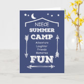 Carte Camp de nièce Fun Navy Blue, Penser à vous (Fleur jaune)