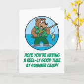 Carte Camp d'été Bear de pêche (Fleur jaune)