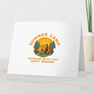 Carte Camp d'été en voyage avec un chat