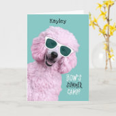 Carte Camp d'été Pink Poodle Bonjour de la maison (Fleur jaune)