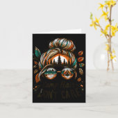 Carte Camp Hair Don't Care Messy Bun Funny Camng Camper  (Fleur jaune)