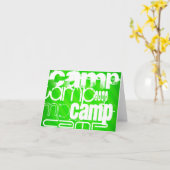 Carte Camp ; Rayures vertes au néon (Fleur jaune)