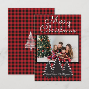 Carte Campagne noir et rouge Buffalo Plaid Photo