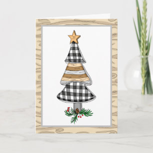 Carte Campagne Plantée Arbre de Noël vacances