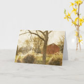 Carte Campagne primitive Arbre Ferme Cabine rouge dans l (Fleur jaune)