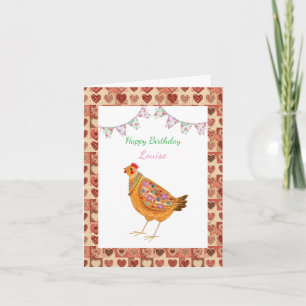 Carte Campagne Style Agritourisme Cute Poulet Personnali