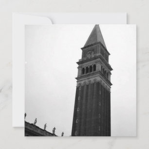 Carte Campanile Piazza San Marco Noir Blanc Italie Tour