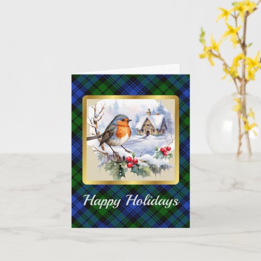 Carte Campbell Crest & Tartan avec Robin Smas personnali (Fleur jaune)