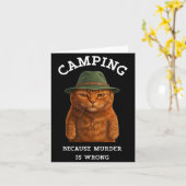 Carte Campement de chat enthousiaste parce que le meurtr (Fleur jaune)