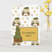 Carte Camper de Noël cosy (Fleur jaune)