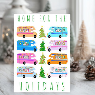 Carte Camper de Noël mignon Motorhomes Vintage RV Xmas