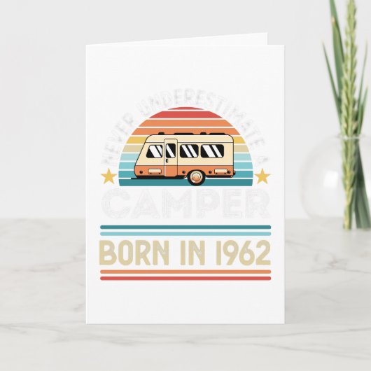 Carte Camper né 1962 60e anniversaire camping cadeau (Devant)