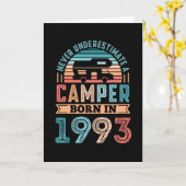 Carte Camper né en 1993 30e anniversaire Cadeau RV Campi (Fleur jaune)
