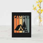 Carte Camper Retro Funny Camping Tente Fire Pine Tree Ou (Fleur jaune)