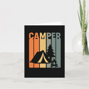 Carte Camper Retro Funny Camping Tente Fire Pine Tree Ou
