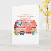 Carte Campeur vintage et citation d'aquarelle (Fleur jaune)