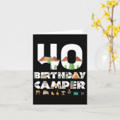 Carte Camping 40e anniversaire Camper Party Tente Campin (Fleur jaune)