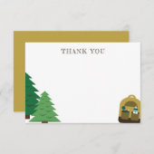 Carte Camping Adventure Baby shower Merci Note (Devant / Derrière)