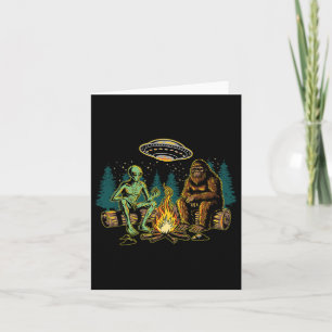 Carte Camping Alien de Bigfoot Camping Sasquatch Ufo Cam