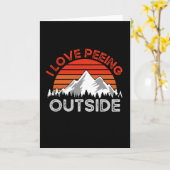 Carte Camping Amusant, J'Aime Pisser Dehors (Fleur jaune)