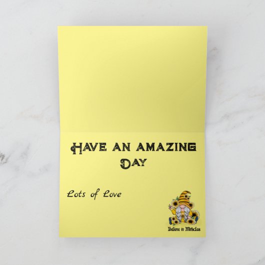 Carte Camping Anniversaire Gnome (Intérieur)