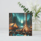 Carte Camping avec de jolies lumières (Debout devant)